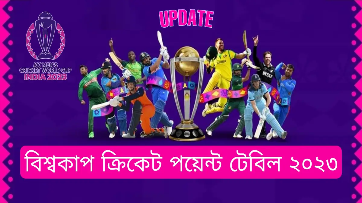 বিশ্বকাপ ক্রিকেট পয়েন্ট টেবিল ২০২৩ বিশ্বকাপ ক্রিকেট ২০২৩ পয়েন্ট টেবিল